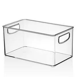 Bulk Clear Refrigerator Bins - Big Organizer with Handle | 6 pcs