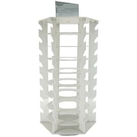 white rotating 360 sunglass display