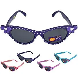 cateye and ribbon design sunglasses for children and youth