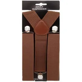 Brown 1.5 Inch Wide Suspenders - Bulk Price-1