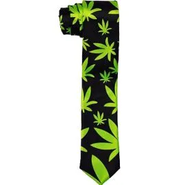 Marijuana Patterned Slim Tie - Wholesale-1
