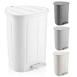 Pedal Trash Can Bulk – 2.1 Gallon Plastic with Lid | 6 pcs