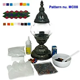 DIY Turkish Mosaic Lamp Set featuring Colorful Road Pattern