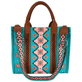 turquoise western pattern shoulder and handbag with adjustable strap