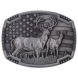 Belt Buckle Wholesale USA - Deer Belt Buckle Silver USA Flag Design
