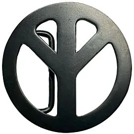 Black vintage peace sign belt buckle