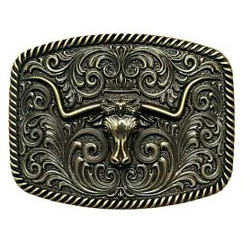 vintage high quality bull belt buckle