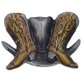 Cowboy Boots & Hat Belt Buckle - Wholesale & Bulk-0