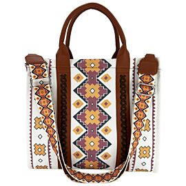 western design white background handbag, shoulder bag and tote bag