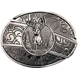 Deer design hidden knife belt buckle