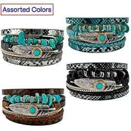 Wholesale western Bracelets with turquoise beads in Bulk