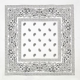 Wholesale White Paisley Paisley Print Polyester Bandanas. Buy in Bulk!