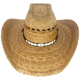 plain palm straw cowboy hats with white hatband