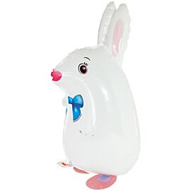 cute white rabbit foil balloons with walking air pet design