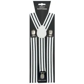 White And Black Line Bulk Suspenders