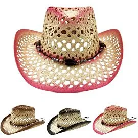 Wholesale Cowboy Hats - Hollow Breathable Beaded Western Hats