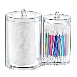 Wholesale Makeup Organizers – Twin Cotton Pads and Swabs Holder | 24 pcs