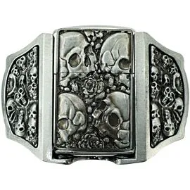 Wholesale Skulls and Roses Lighter Belt Buckles in Bulk 
