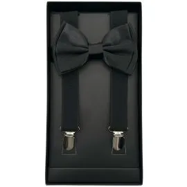 bulk black suspenders and bowties 