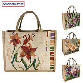 Wholesale Tote bags with flower design patterns - Bulk reusable totes