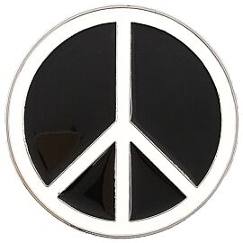 Black & White Peace Sign Belt Buckle