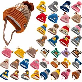 kids, children and youth winter hats, beanies, plushy hats assortment set