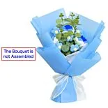 DIY Blue Crochet Rose and Puff Flower Bouquets l Not Assembled