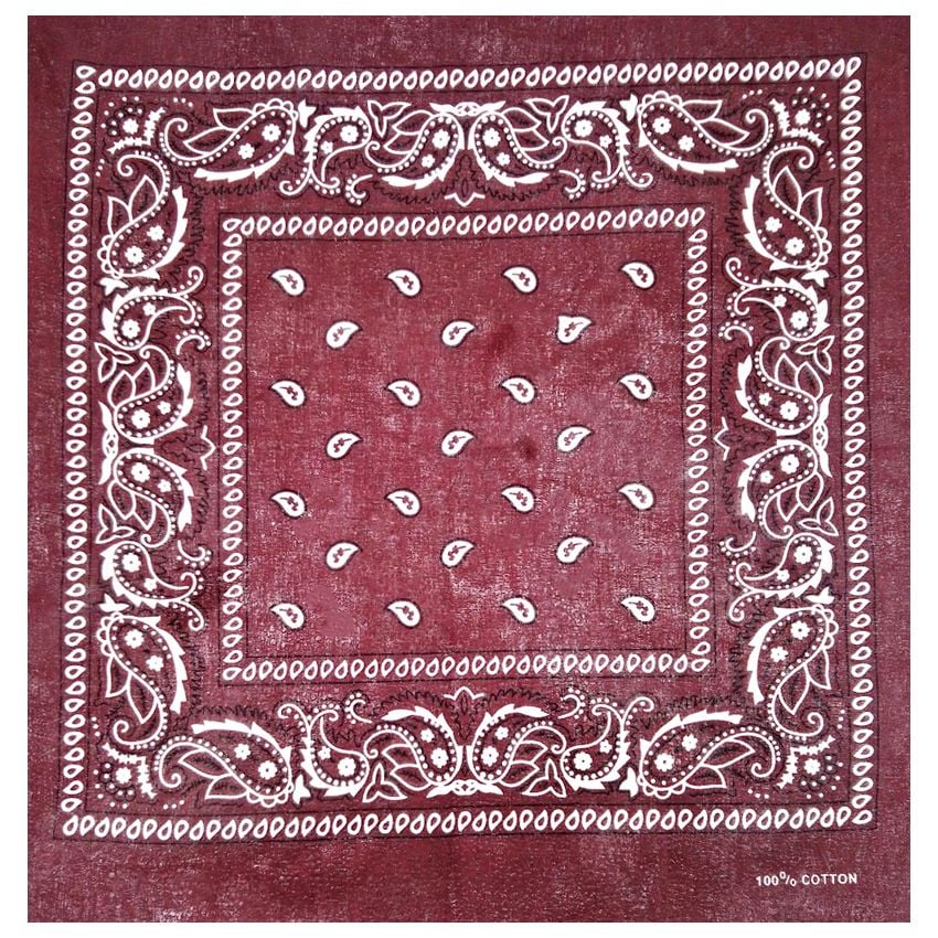 Brown Paisley Printed Cotton Bandanas for Sale