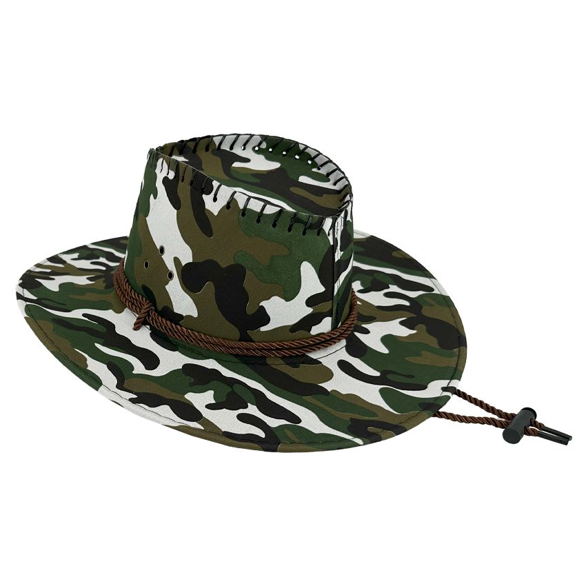 Bulk Retro Rodeo Wild West Camouflage Cowboy Hat Set