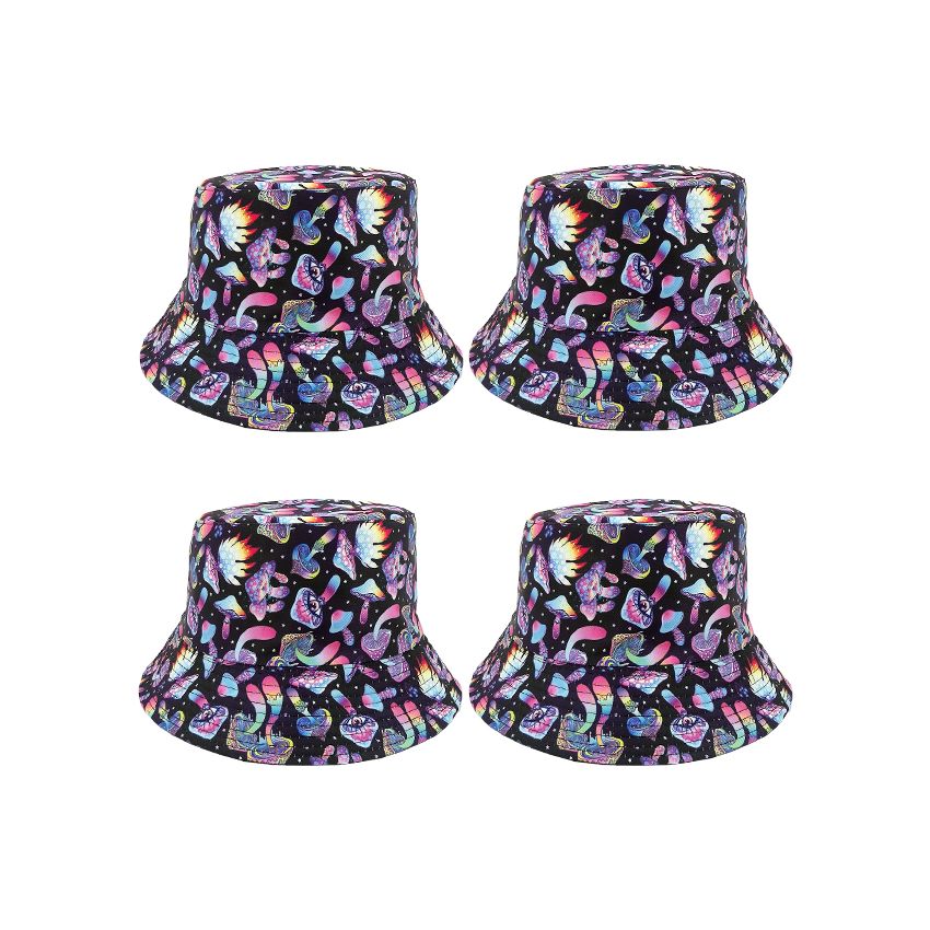 Wholesale Space Mushrooms Pattern Bucket Hats in Bulk