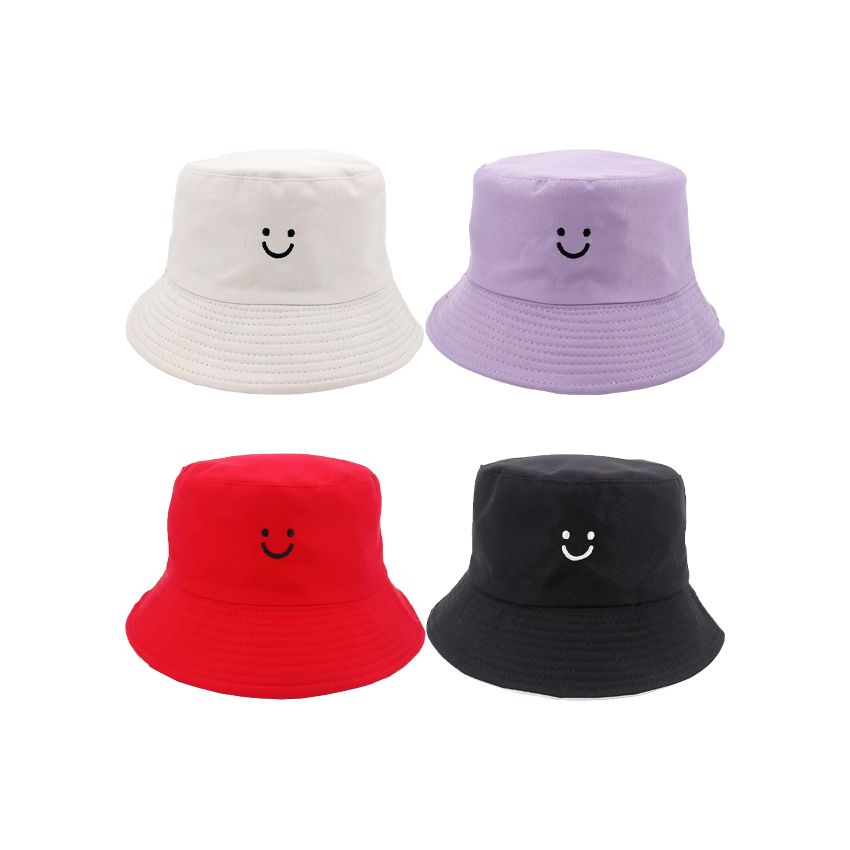 Wholesale Smiley Emoji Embroidered Bucket Hat