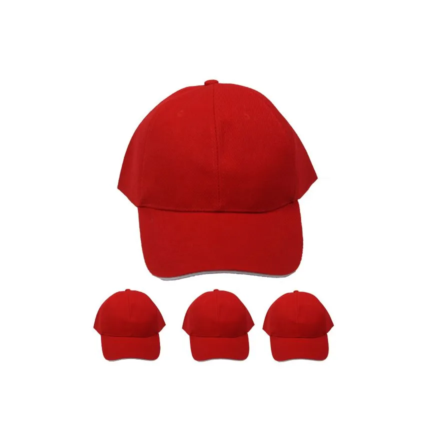 Plain Red Baseball Cap