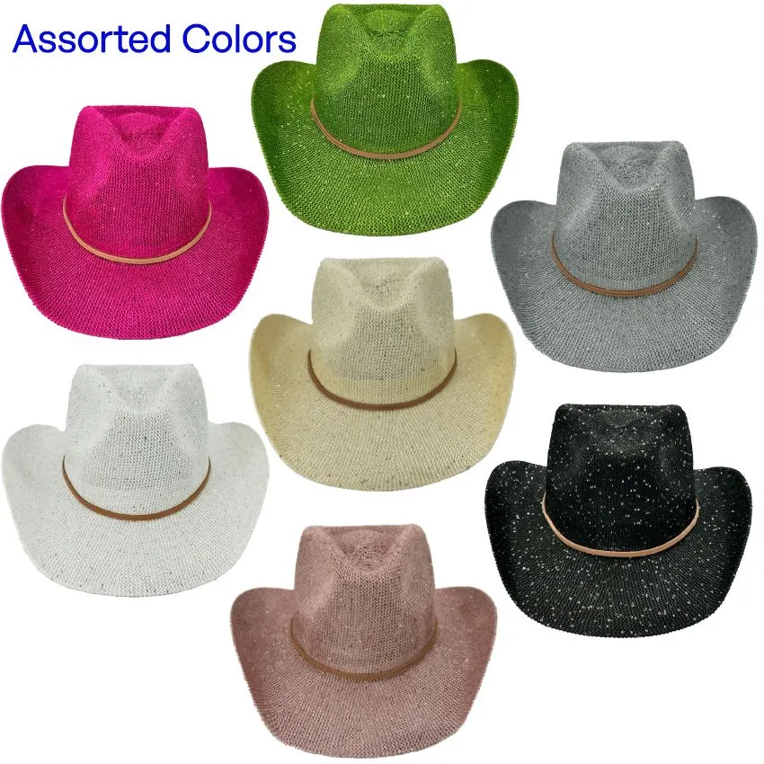 Sequin Cowboy Hats Wholesale Assorted Colors