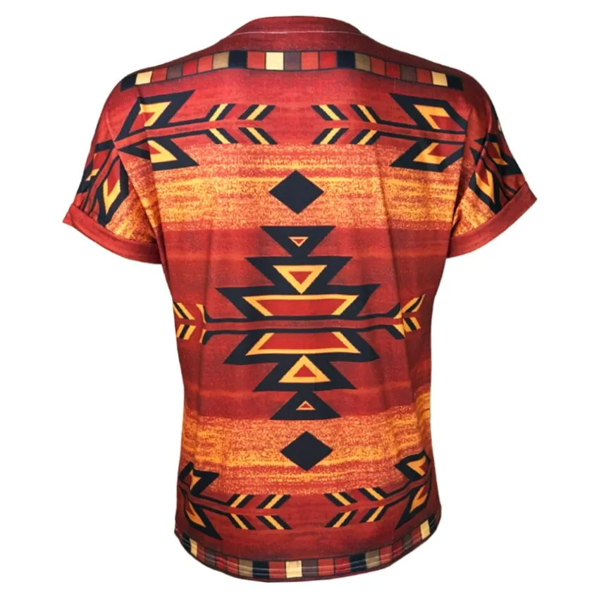 Wholesale Cheap Western T Shirts Red Aztec Diamond Pattern