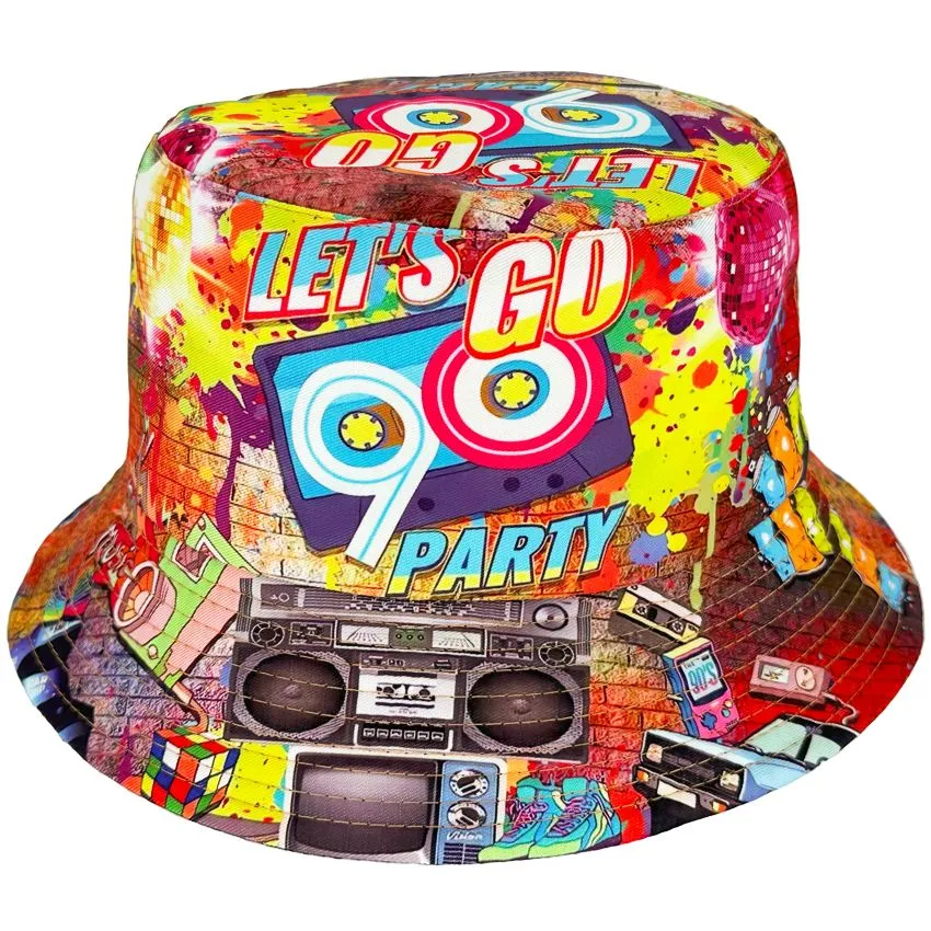 春先取りの Wholesale 90s Design Party Retro Multicolor - Hats Bucket 帽子
