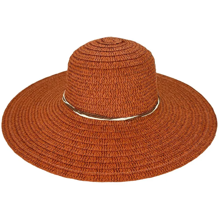 Wholesale Woman Wide Brim Straw Summer Beach Hat Set Plain Colors