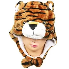 Gorro De Tigre De Peluche Elástico Y Cómodo – Sombrero Decorativo De Animal Para Fiestas Y Disfraces Infantiles
