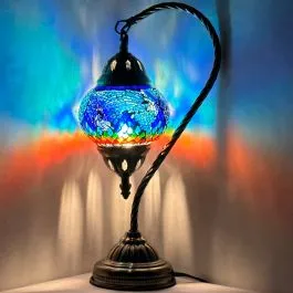 Bulk Atlantis Rainbow Mosaic Lamps - Swan Neck Style