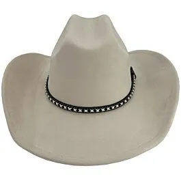 Wholesale Cream Blank Felt Cowboy Hats with Leather Band display picture 3