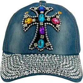 cross-bling-rhinestone-hat-  display picture 1