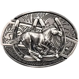 Western horses horse horseshoe farrier belt buckle HORSE SHOE CABALLO Herradura Cowboy Western Alpaca Belt  main image 2