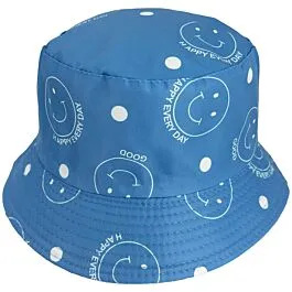 Turquoise Blue Smiley Bucket Hats - Bulk Bucket Hats display picture 3