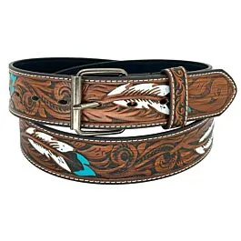 Wholesale Western Belts for Women - Turquoise Feathers display picture 1