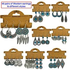 Set of 4 fun Western Style Earrings Amazon.com: 4 Pairs Western Cowgirl Earrings for Women  main image 3