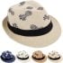 Adult Pineapple Pattern Trilby Fedora Hat Set with Black Band