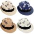 Adult Pineapple Pattern Trilby Fedora Hat Set with Black Band
