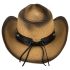 Adjustable Western Cowboy Hat with Bull Band in Paper Straw