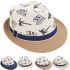 Adult Surf & Palm Pattern Trilby Fedora Hat Set with Blue Band