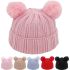 Kid's Knit Beanie Hat Sets with Pom Pom Ear