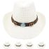 Unisex Off White Paper Straw Western Cowboy Hat